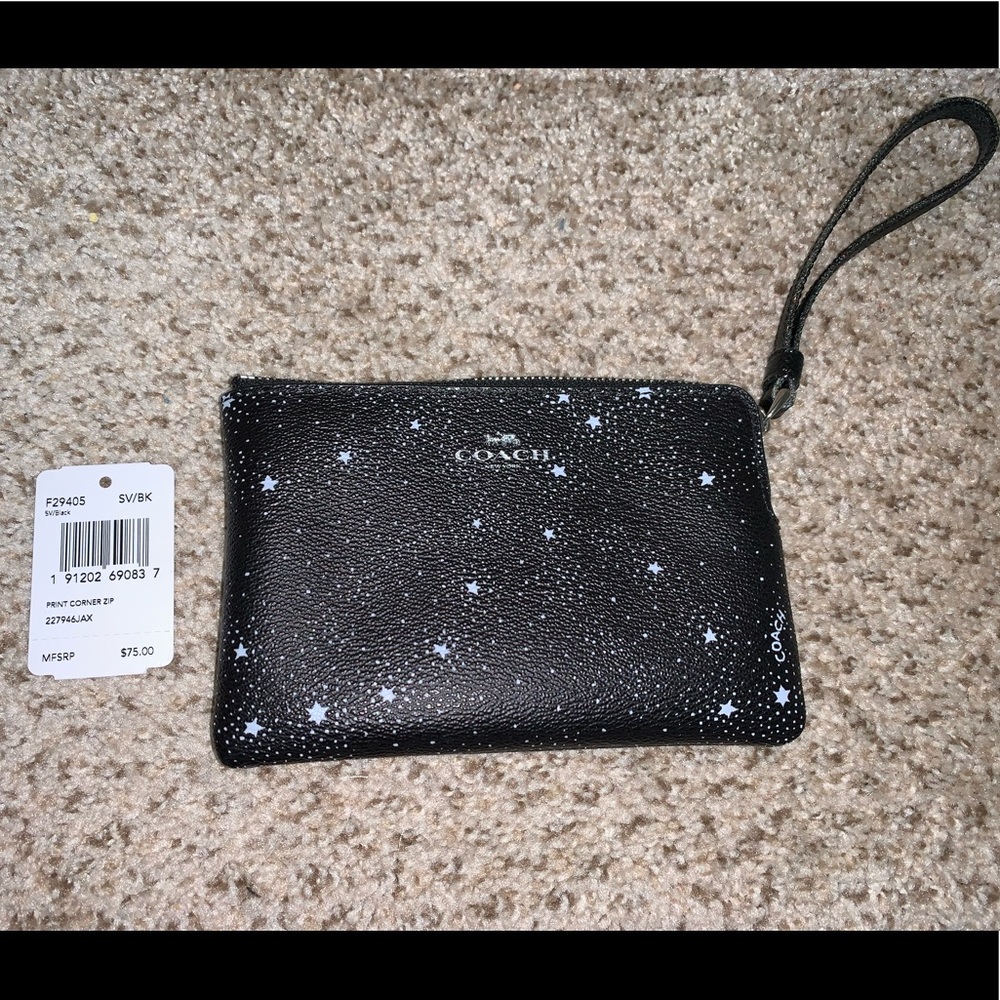 Corner Zip Wristlet With Celestial Print